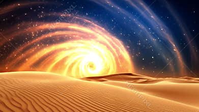 The wonder of the starry sky vortex in the desert