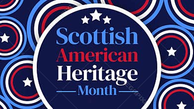 Scottish American Heritage Month wallpaper with shapes and typography in the center