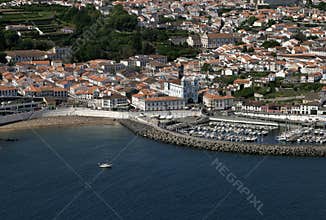 Portugal Azores Islands Terceira panoramic view of Angra do Heroismo
