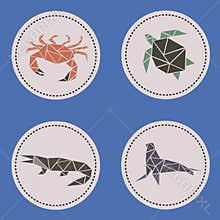 Triangle aquatic animals