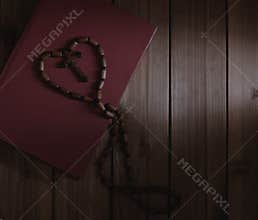 wooden cross and Holy Bible