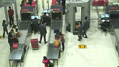 Security check area at Suvanaphumi Airport.