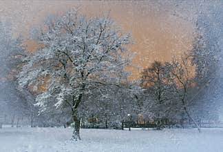 Snowing outside