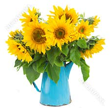 Bouquet of bright sunflowers