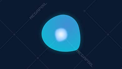 A glowing blue abstract organic shape isolated on a dark solid background