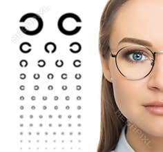 woman face and eye chart