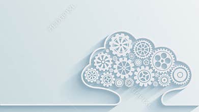 Cloud computing concept with internal gears mechanisms