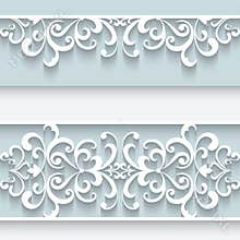 Paper frame with lace borders