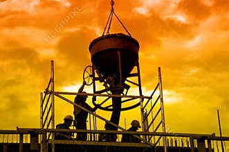 Concrete pouring works