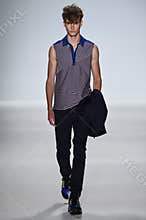 NEW YORK, NY - SEPTEMBER 04: A model walks the runway at Richard Chai Love Spring 2015 fashion show