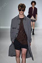 NEW YORK, NY - SEPTEMBER 04: A model walks the runway at Richard Chai Love Spring 2015 fashion show