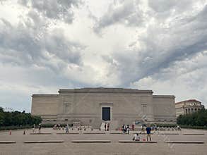 People Waiting Out the Thunderstorm in Washington DC