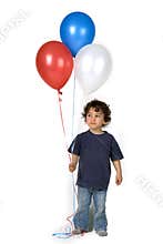 Little boy 3 balloons