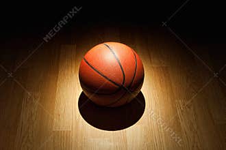 Basketball on court