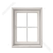 White window frame isolated on white background
