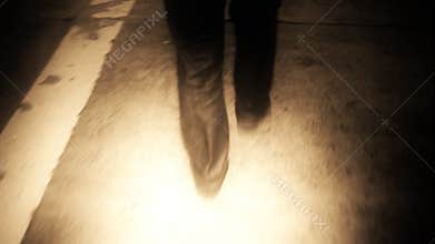 Chasing Man Walking at Night