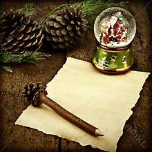Letter blank parchment Santa Christmas cards