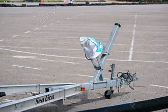 Boat Trailer Parked At Recreation Area Launch Site