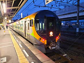 A limited express at Matsuyama station