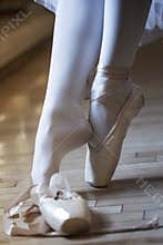 Detail of ballet dancer s feet