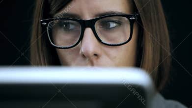 Woman work at computer
