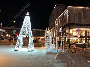 Urban winter decoration in Asahikawa, Hokkaido, Japan