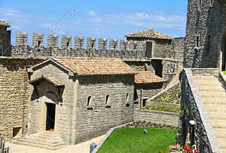 Iin the courtyard of fortresses Guaita on Mount Titan