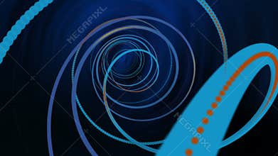 Colorful Blue Time-travel Spiral VJ Background