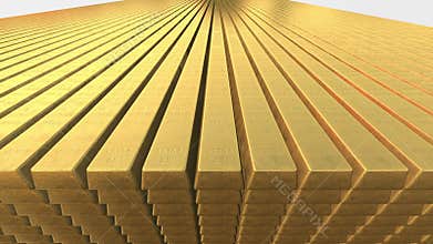 Endless expanding stacks of gold bars Bricks