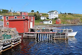 Fishing sheds and houses at Trinity East, Newfoundland