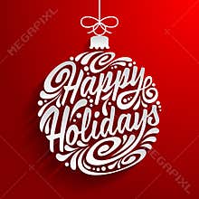 Holidays greeting card with abstract doodle Christmas ball