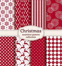 Christmas seamless patterns. Vector set.