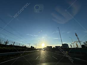 Driving Under Modern Bridge Infrastructure on the A10 Highway in Amsterdam