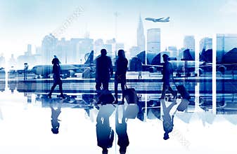 Business People Travel Corporate Airport Passenger Terminal Conce
