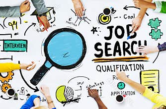 Diversity Hands Searching Job Search Opportunity Concept
