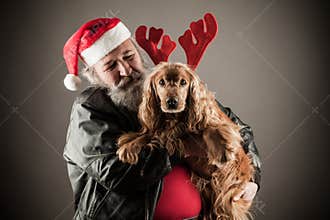 Badass Santa with dog