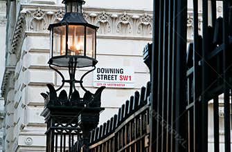 Downing Street's sign in Westminster