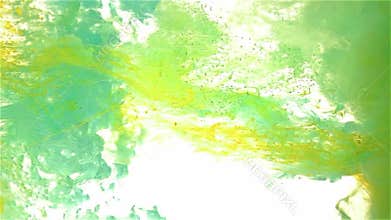 Color ink drop in water. 1+1=3 light blue, cyan, yellow