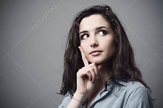 Woman thinking and making plans
