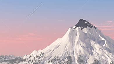 Flying around the mountain. Loopable