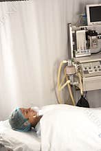 Beautiful patient receives anaesthetic