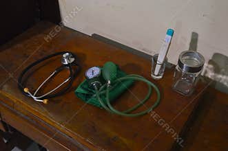 Quarter Right Extreme High Angle of Clinical Tool Arrangement