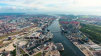 City aerial view over Copenhagen