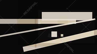 Abstract geometric composition with beige and white shapes on a black background