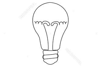Contemporary light bulb continuous one line isolate minimalist elegant outline illustration