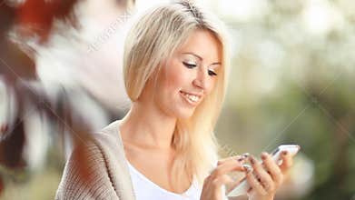 Beautiful woman with cell phone