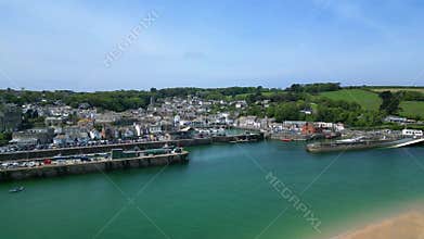 Padstow, North Cornwall, England: DRONE VIEWS: The town of Padstow and Padstow harbour
