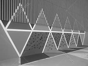Geometric Patterned Wall and Climbing Holds
