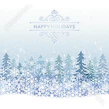 Winter Holiday background with blue snow scenery