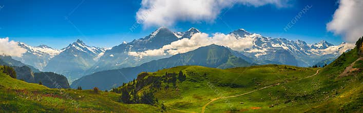 Alpine Panorama: Eiger North Face, Swiss Alps